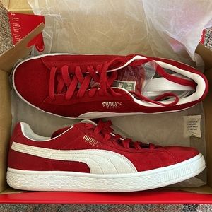 Ribbon Red Puma Sneakers- The Suede